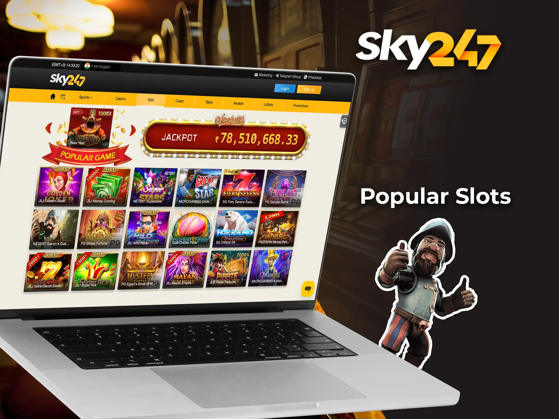 The most money-making and popular slots at Sky247 Casino are waiting for your bets.
