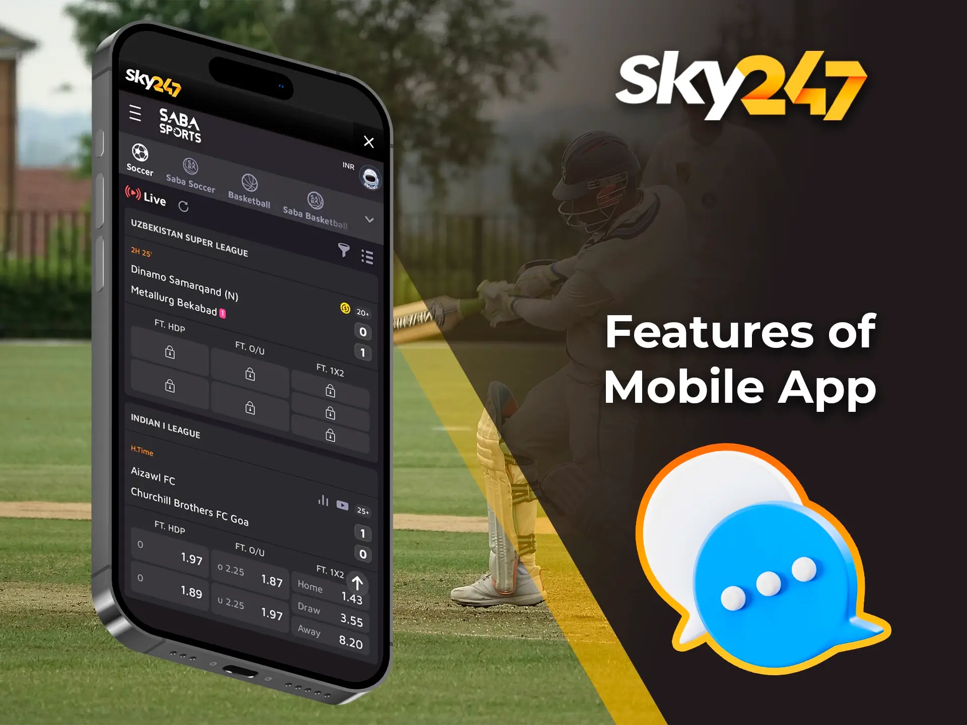 The Sky247 mobile app gives all users a great way to place bets from anywhere, as well as make instant withdrawals.