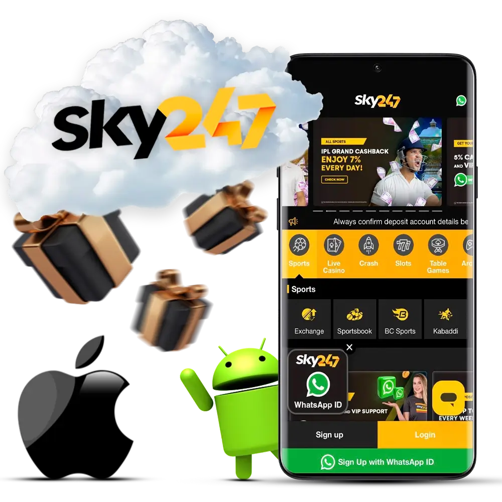 Find out how to install, download and use the Sky247 app in which you can bet on sports, having a choice of a large number of events, play in an online casino, and also try an exchange where the user can feel like a bookmaker, setting their own odds.