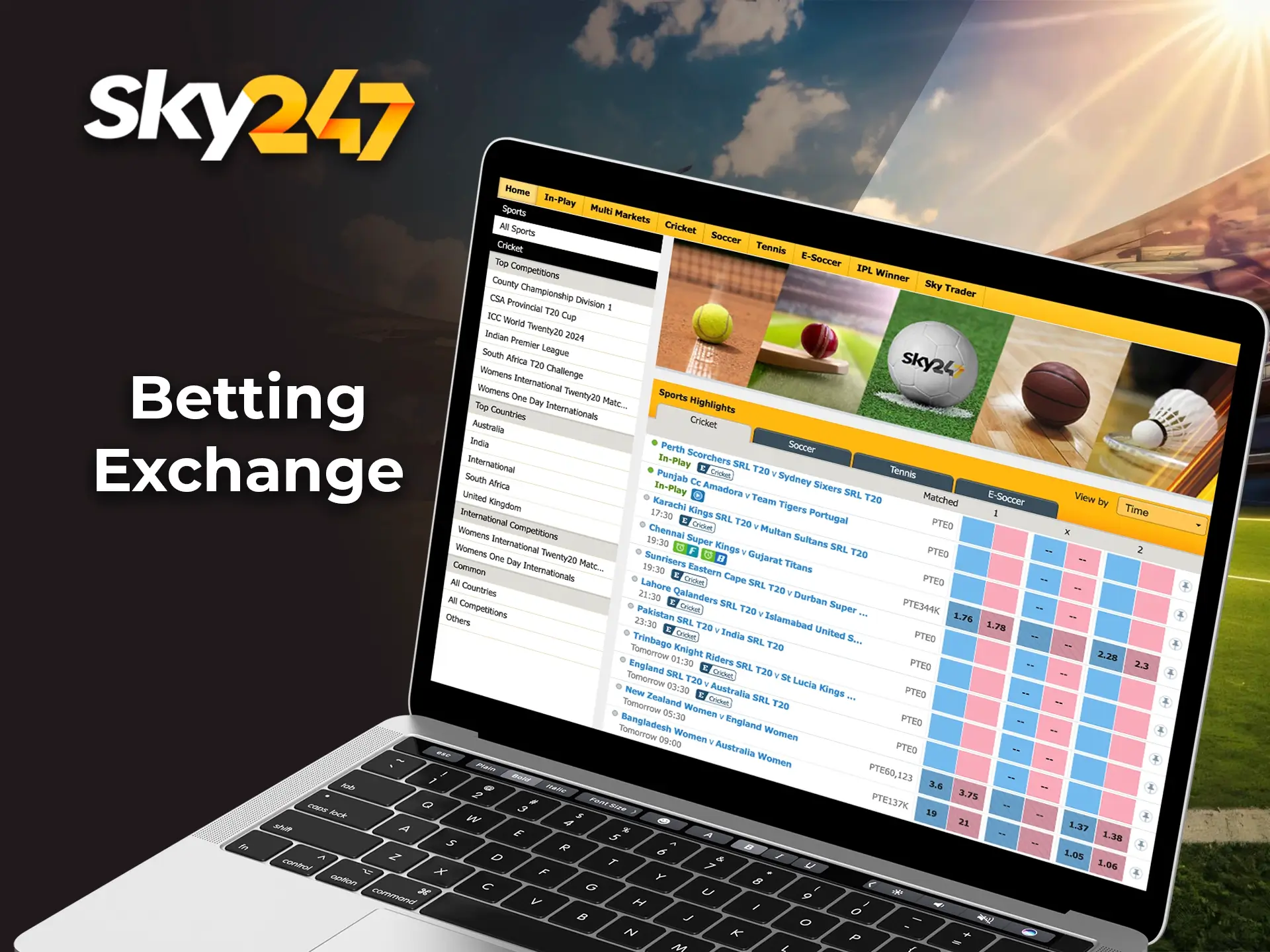 Explore the sports betting market at Sky247 bookmaker.