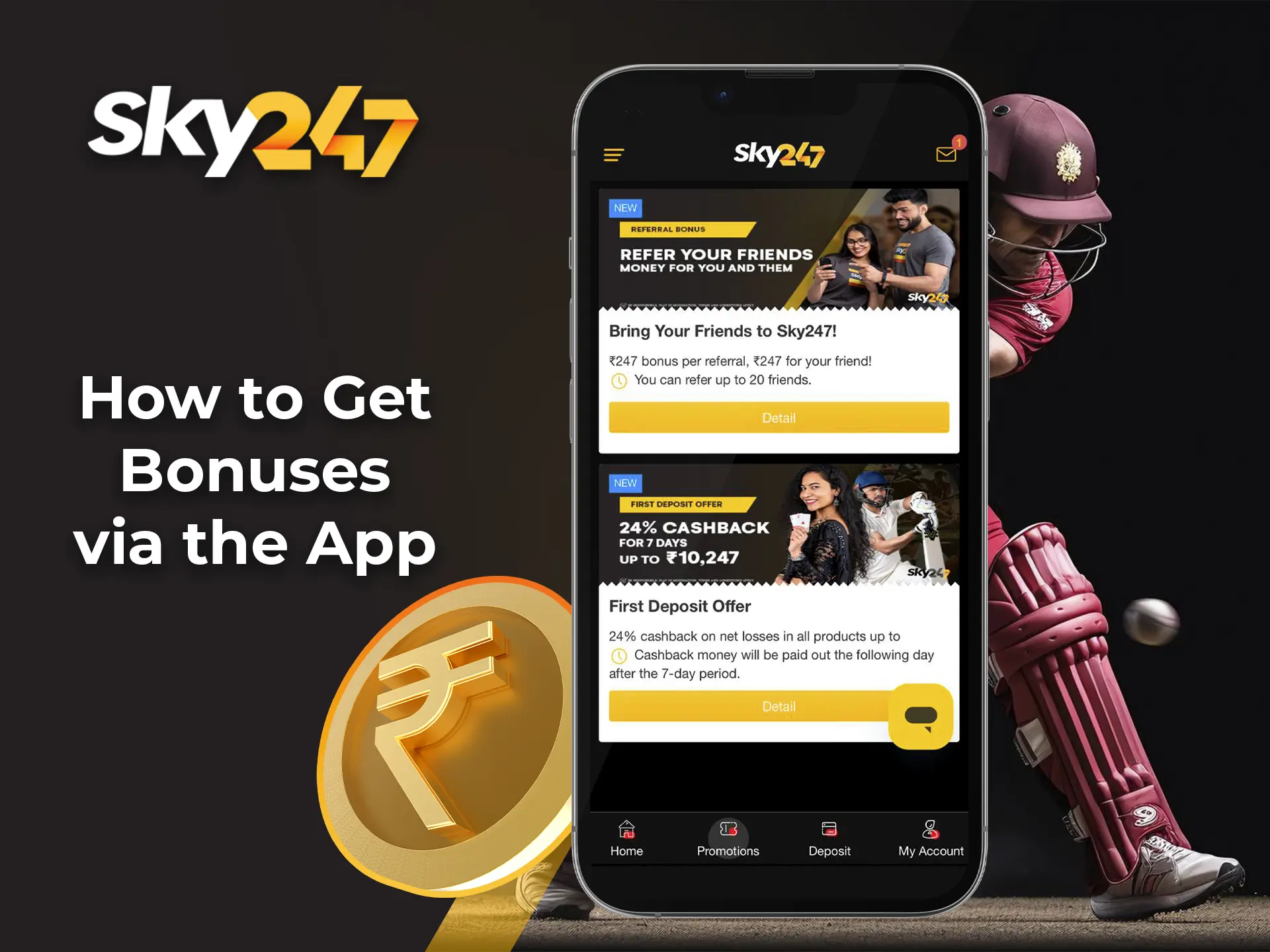 Sign up to claim your long-awaited and coveted bonus from Sky247.