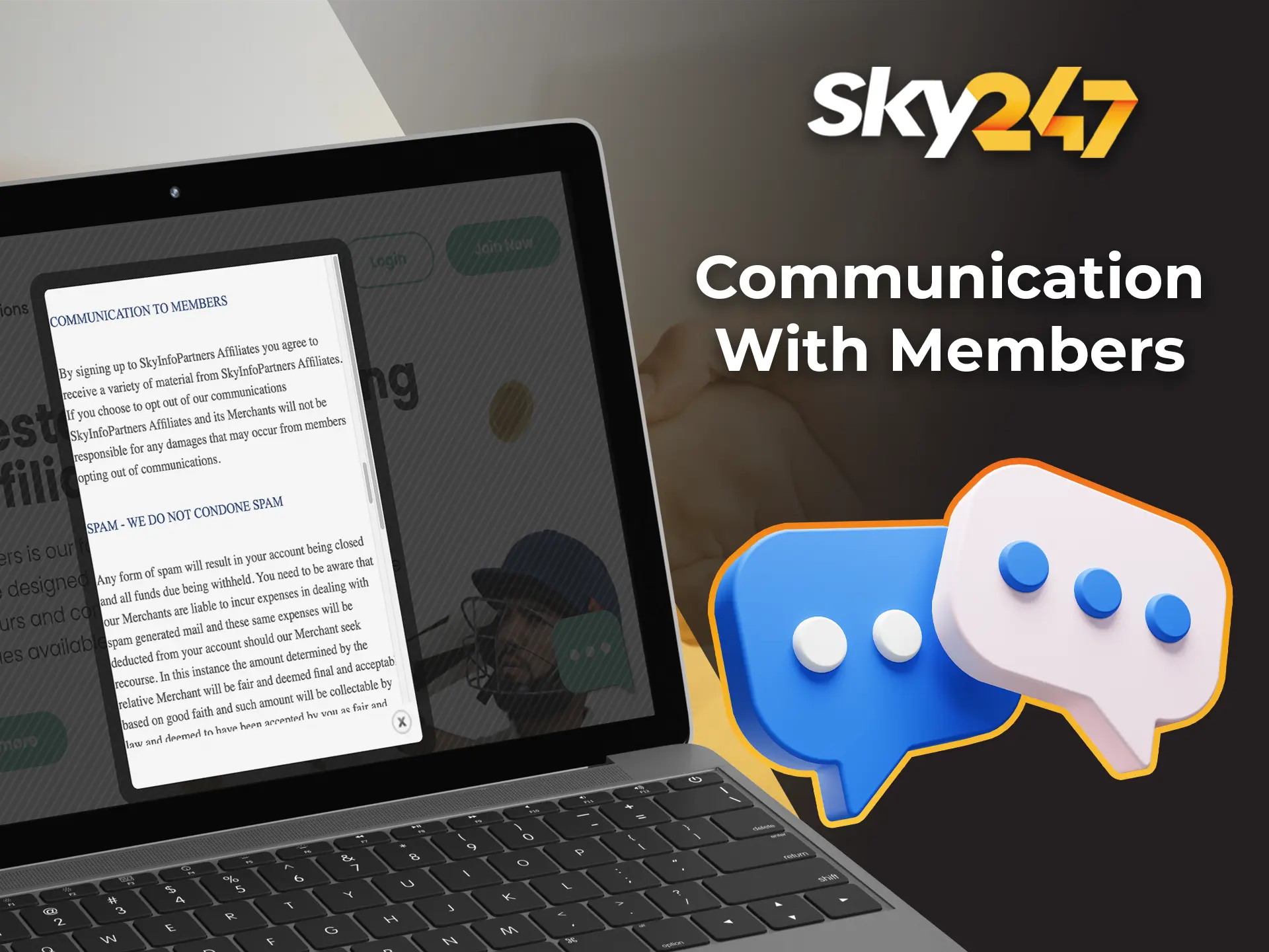 Don't forget to keep in touch when collaborating with Sky247 Casino.