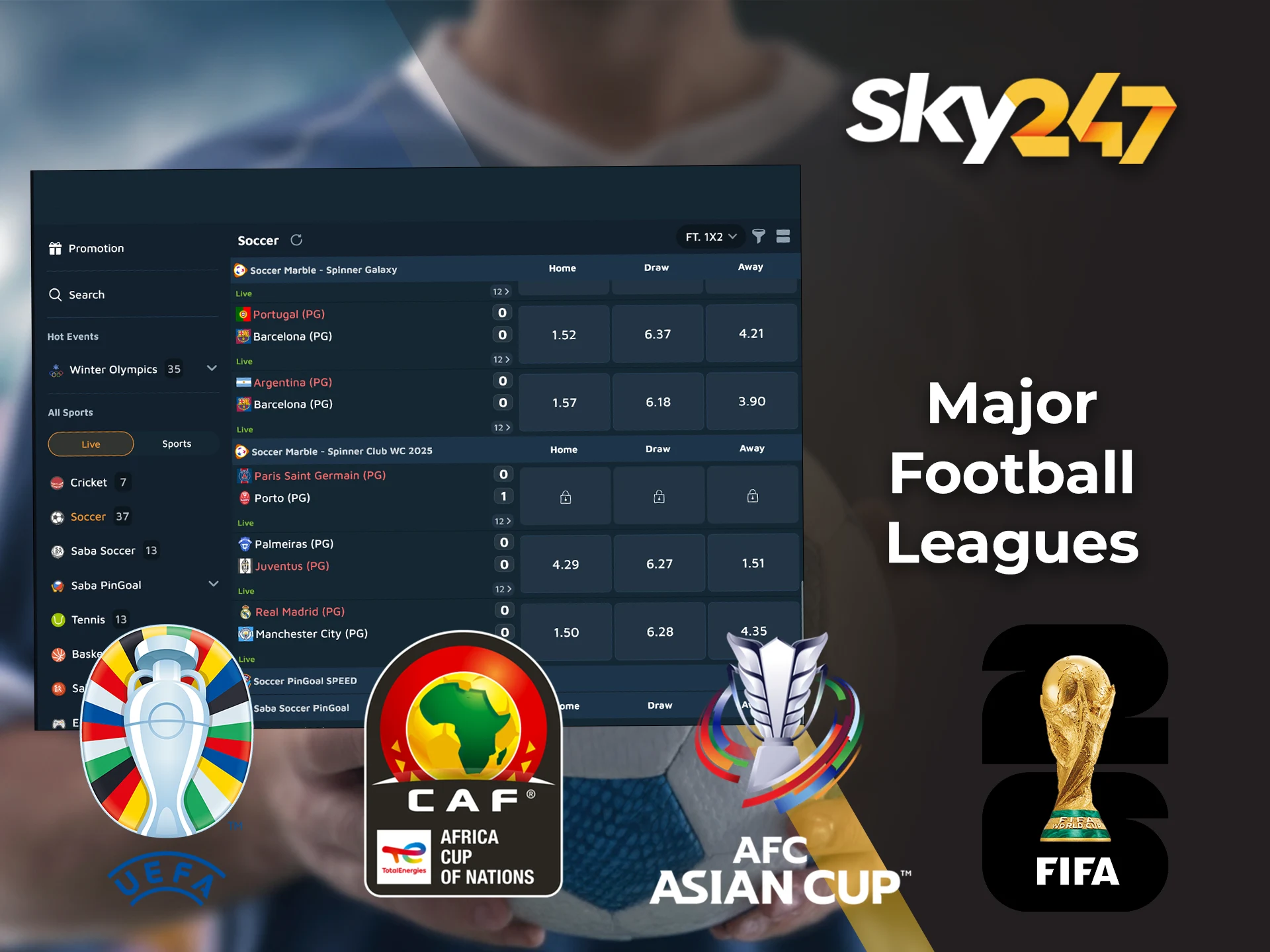 Enjoy pre-match and live football betting on Sky247 sportsbook.