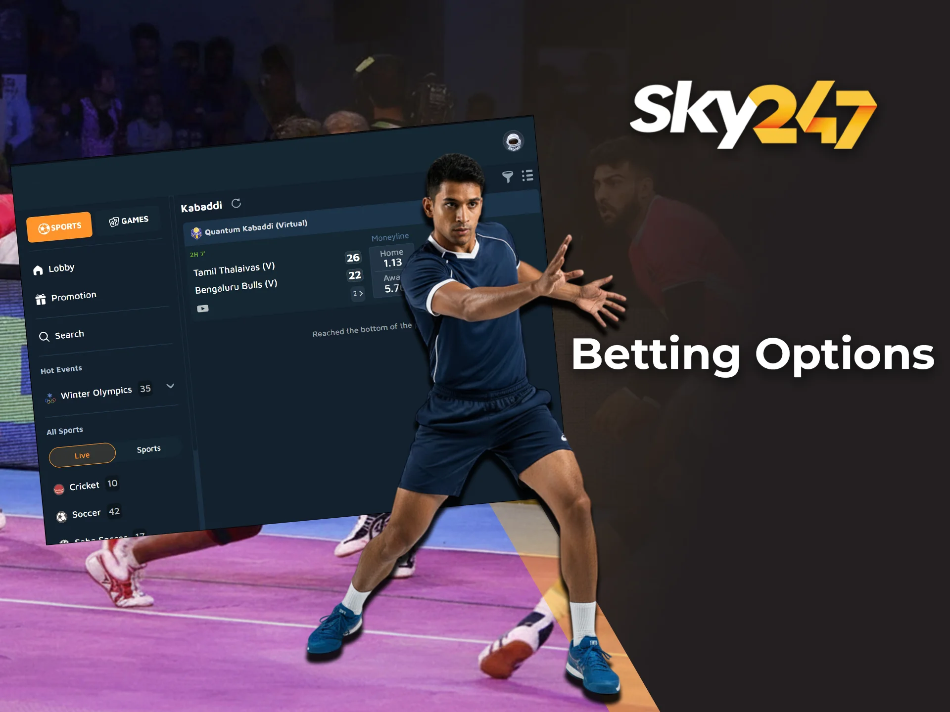 Explore popular Pro Kabaddi League betting markets at Sky247.